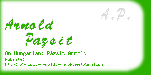 arnold pazsit business card